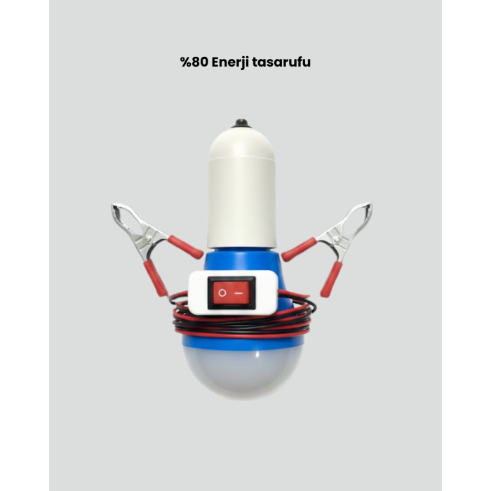 Araç Akü Bağlantılı 12V LED Ampul Pratik Işık Çözümü - Lisinya