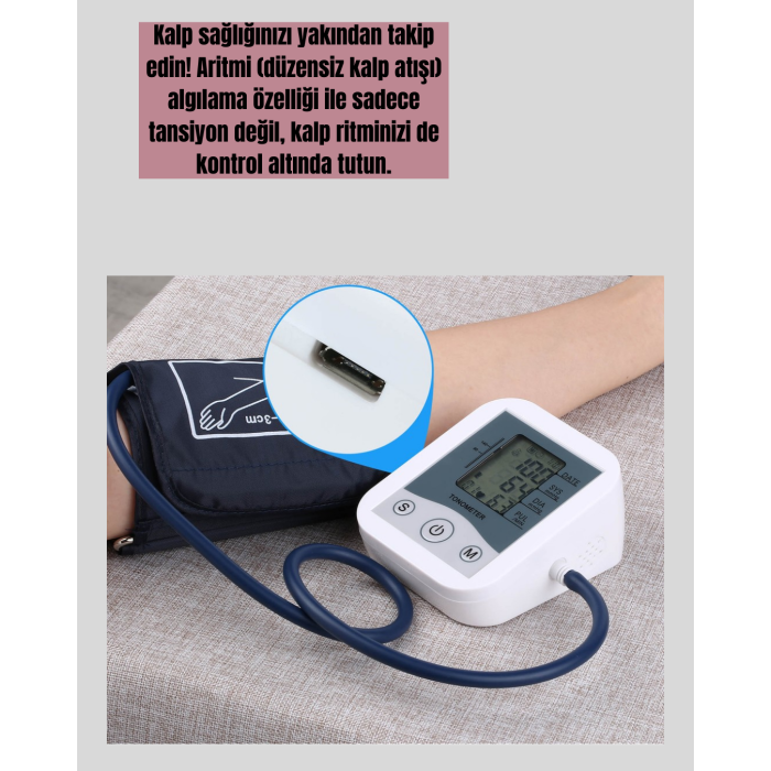 Elektronik Tansiyon Ölçer LCD Dijital Ekranlı - Lisinya