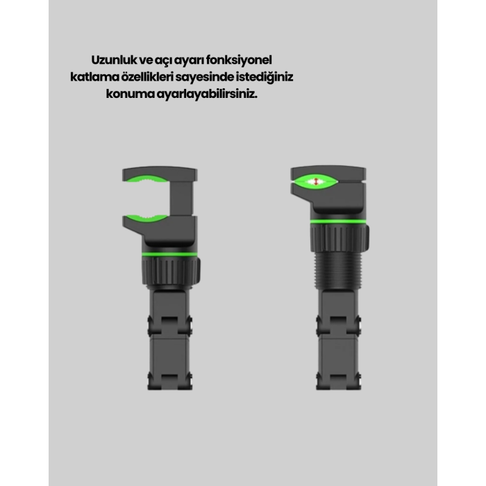 Ayarlanabilir Kıskaçlı Dikiz Aynası Telefon Tutucu Tüm Telefonlarla Uyumlu - Lisinya