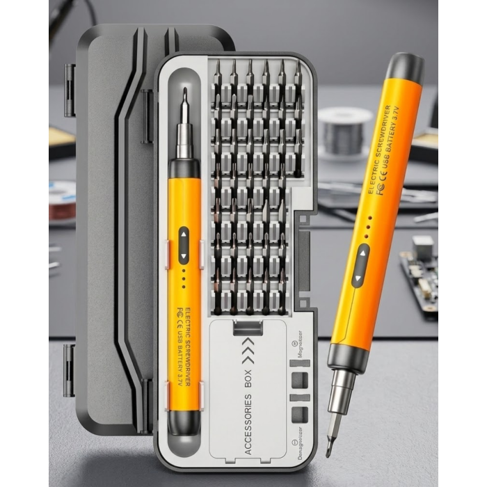 Type C Şarjlı Mini Elektrikli Tornavida 38 Uçlu Manyetik Tamir Kiti - Lisinya
