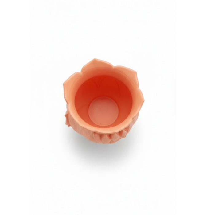 Turuncu Floral Tasarımlı 3D Vazo Şık Ev Dekorasyon Aksesuarı - Lisinya