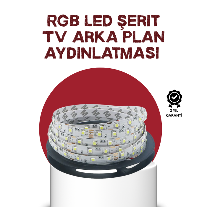 Kendinden Yapışkanlı LED Şerit Televizyon Aydınlatması 2mt - Lisinya