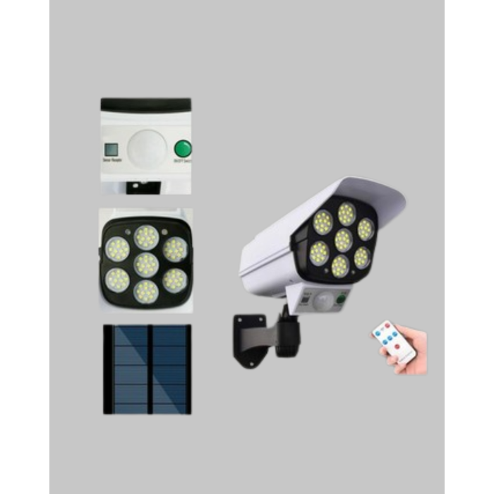 Uzaktan Kumandalı Güneş Enerjili LED Güvenlik Lambası Kamera Tipi Hareket Sensörlü - Lisinya