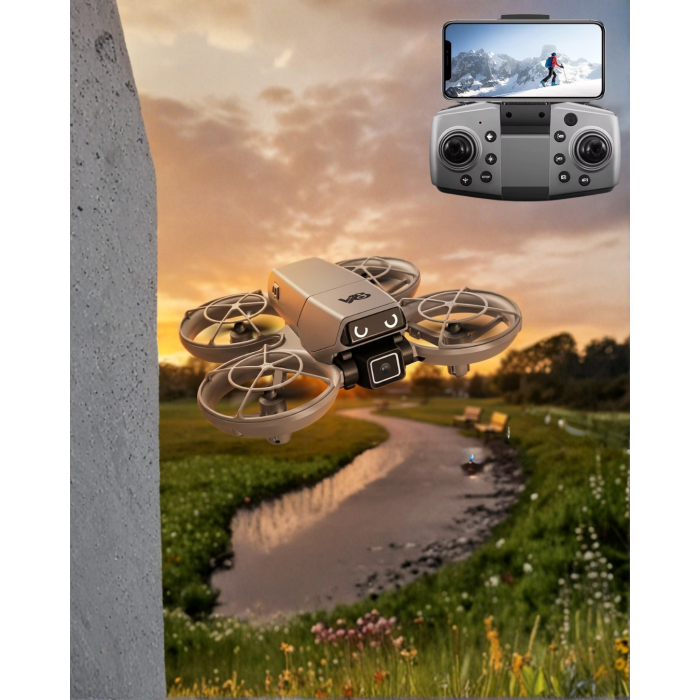 LED Işıklı Mini Drone Kameralı Headless ve APP Destekli - Lisinya