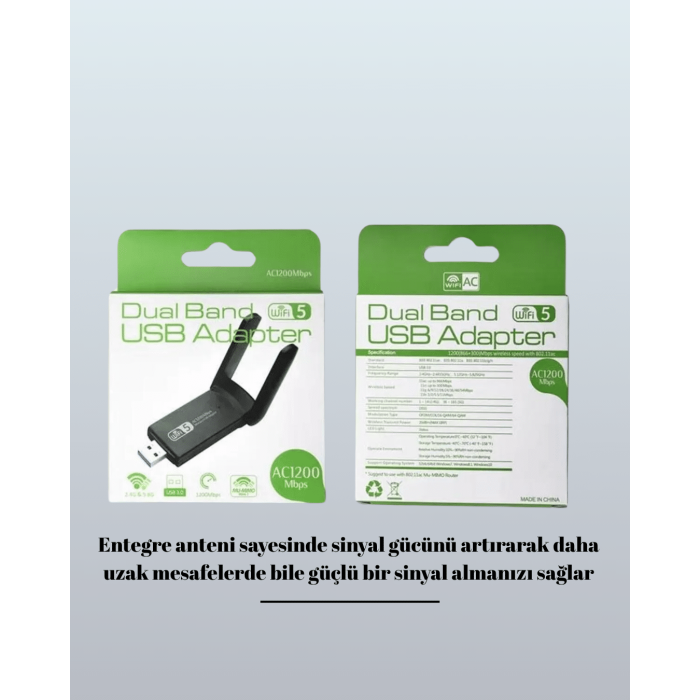 AC1200 USB WiFi Adaptör - Lisinya