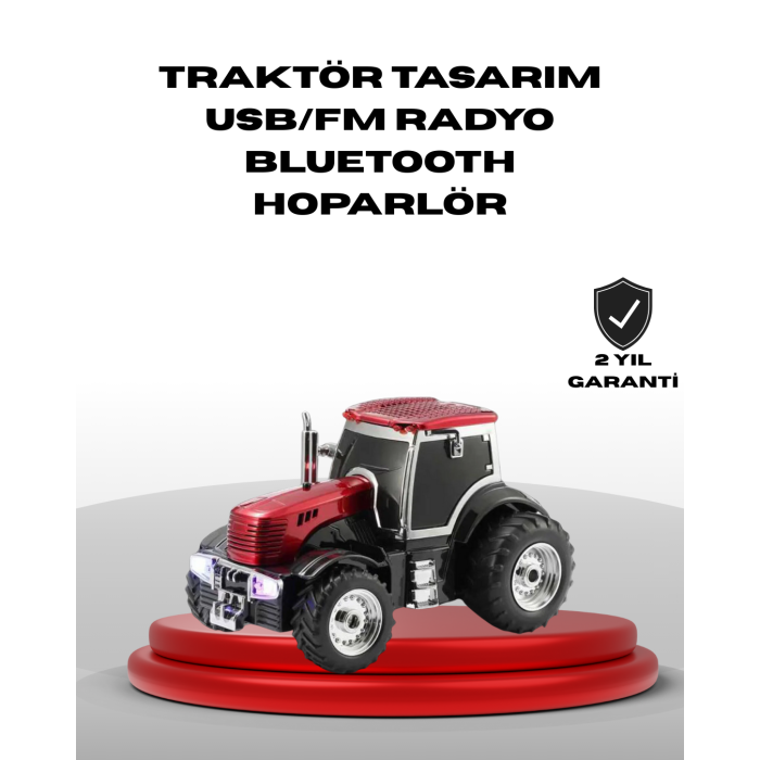 Traktör Tasarımlı Bluetooth Hoparlör USB TF AUX FM Radyo - Lisinya