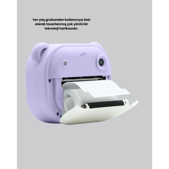 Eğlenceli Şipşak Çocuk Kamerası – Oyun, Müzik ve 18 Efektli Anında Baskı - Lisinya