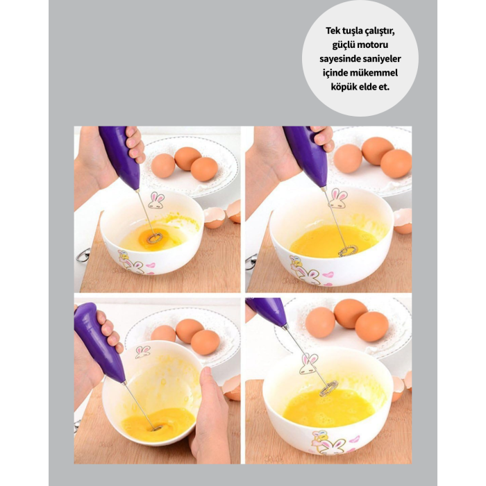 El Tipi Pratik Mikser – Kahve, Süt, Bebek Maması ve Yumurta Çırpıcı - Lisinya