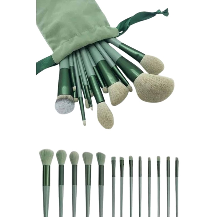 Dayanıklı Makyaj Fırçası Seti 13 Parça Yumuşak Kıllı Fırçalar Allık Fondöten Far Fırçası - Lisinya