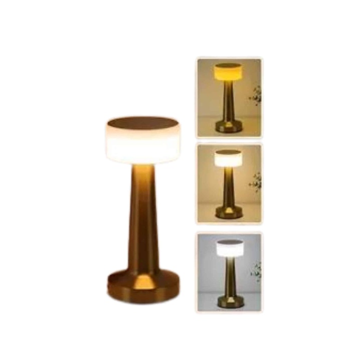 Kablosuz Renkli Masa ve Gece Lambası Altın Rengi Dokunmatik Led Lamba - Lisinya
