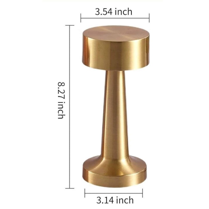 Kablosuz Renkli Masa ve Gece Lambası Altın Rengi Dokunmatik Led Lamba - Lisinya