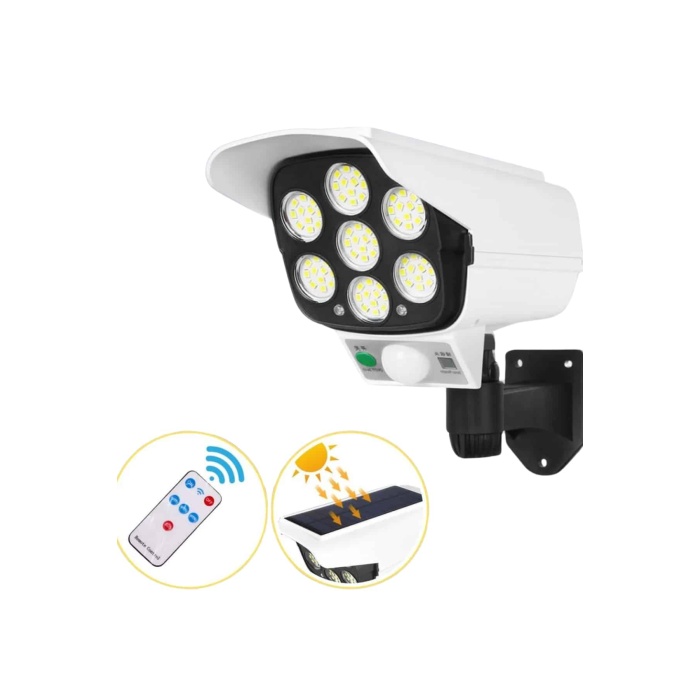Solar Bahçe Aydınlatması Hareket Sensörlü Uzaktan Kumandalı Kamera Görünümlü - Lisinya