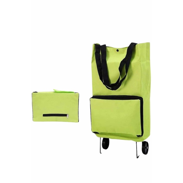 Katlanabilir Tekerlekli Çantalı Çarşı Pazar Arabası Alışveriş Çantası Piknik Çantası - Lisinya