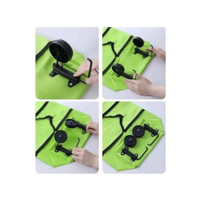 Alışveriş Çantası Katlanabilir Pazar Arabası Tekerlekli Pazar Arabası Katlanabilir - Lisinya