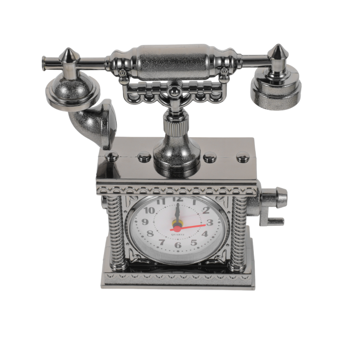 Nostaljik Telefon Tasarımlı Masa Saati Yüksek Sesli Alarm - Lisinya