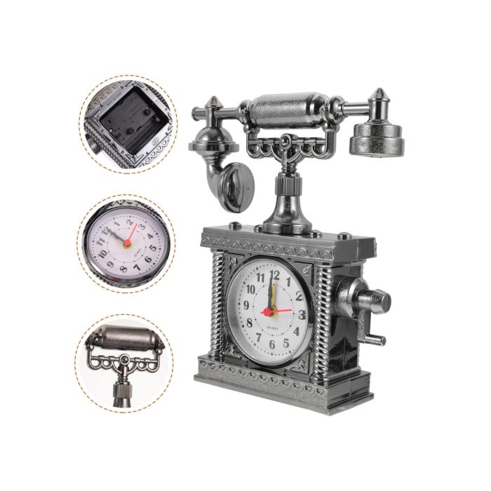 Dekoratif Retro Telefon Masa Saati Çalar Saat Özellikli - Lisinya