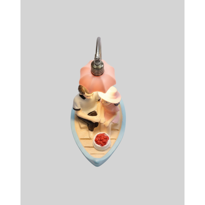 El Ele Tutuşan Çift Figürlü Dekoratif Gece Lambası Romantik Tasarım - Lisinya