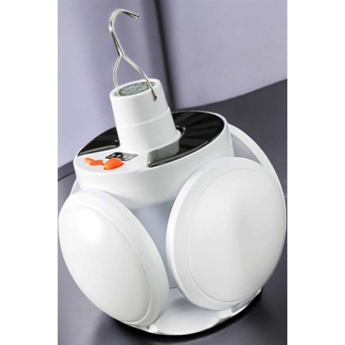 Güneş Enerjili Solar Aydınlatma Kamp Çadır Lambası Şarjlı Ampül Led Şarjlı El Feneri Işıldak - Lisinya