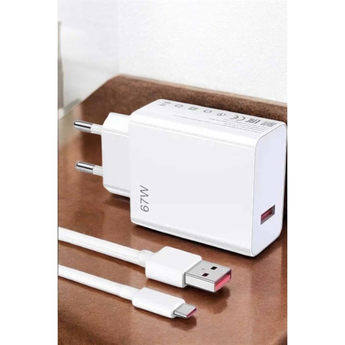 Şarj Aleti 67W Hızlı Şarj Turbo Type-C Uyumlu Şarj Adaptörü Kablosu - Lisinya