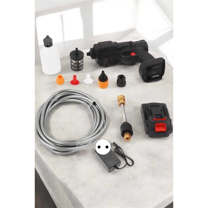 Yeni Nesil Araç Yıkama Şarjlı Tabancası Basınçlı Su Hazneli - Lisinya