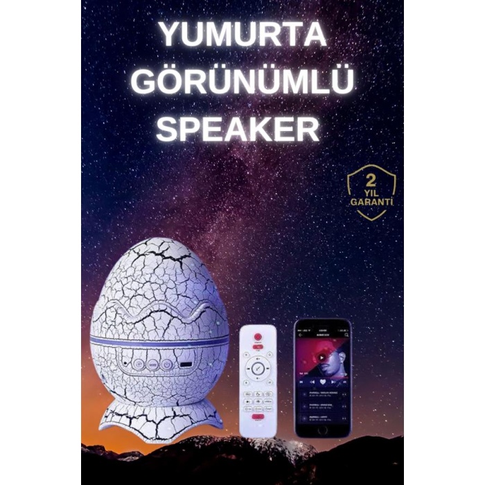 Yumurta Şeklinde Su Dalgalı Bluetooth Speaker Lamba Renkli Şarjlı - Lisinya