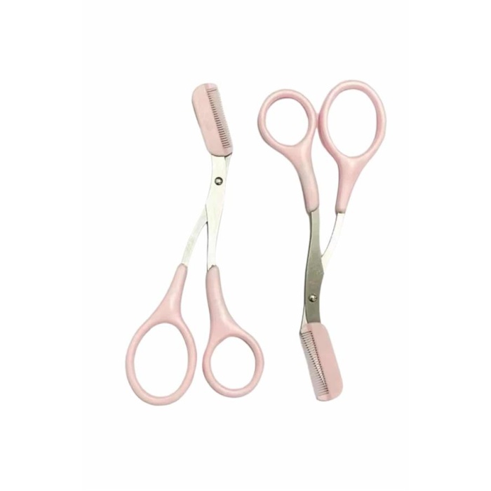 Kavisli Kaş Düzeltici Seti Kaş Makası ve Kaş Usturası Paslanmaz Çelik Bıçaklı - Lisinya