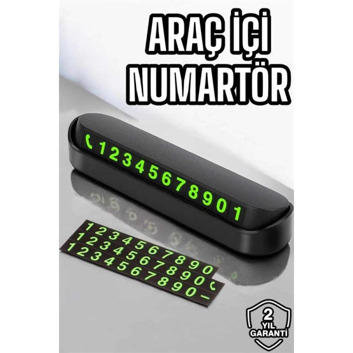 Araba Park Numaratörü Araç İçi Numaralık Değiştirilebilir Çevirmeli Mini - Lisinya