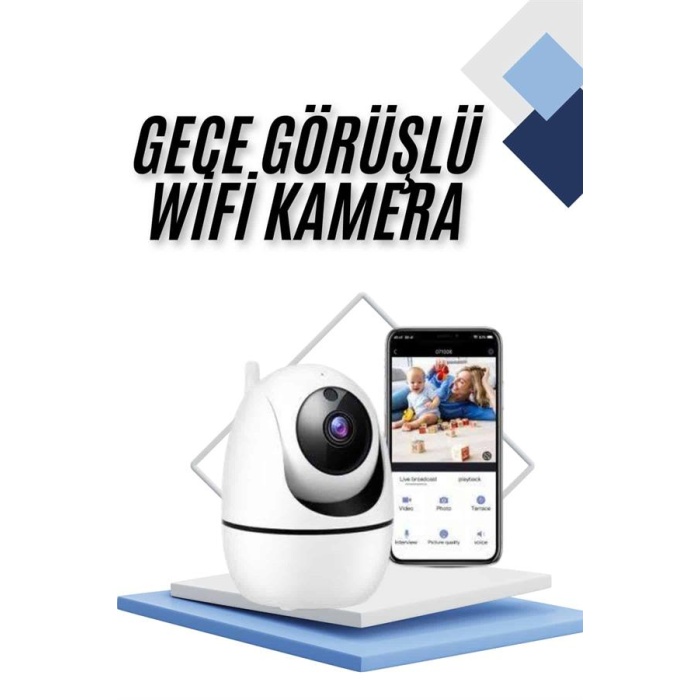 Kablosuz Wifi Destekli Akıllı Güvenlik Kamerası Hareket Sensörlü - Lisinya