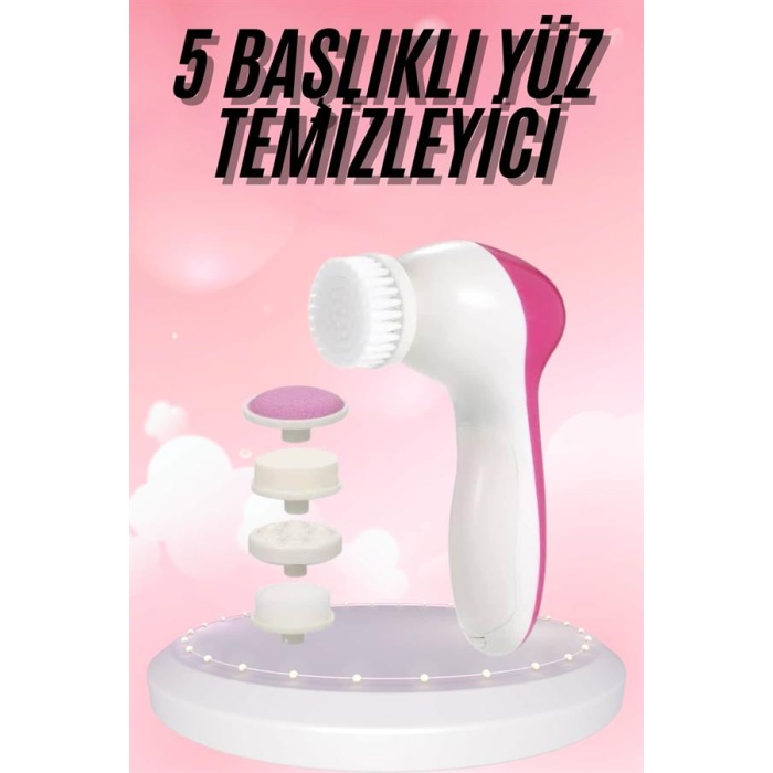 5 Başlıklı Titreşimli Cilt Temizleme Seti Canlandırıcı ve Onarıcı - Lisinya