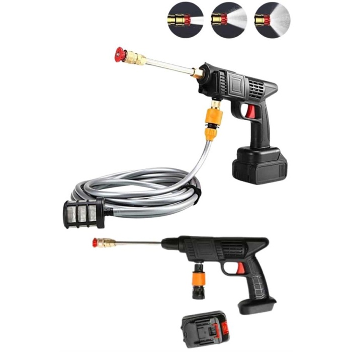 Akülü Oto Araç Yıkama Yüksek Basınçlı Araba Yıkama Makinesi Şarjlı - Lisinya