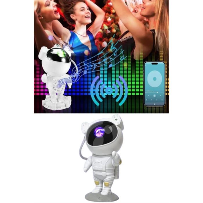 Projeksiyon Astronot Lamba Speaker Sevimli Astronot Bluetooth Hoparlör - Lisinya