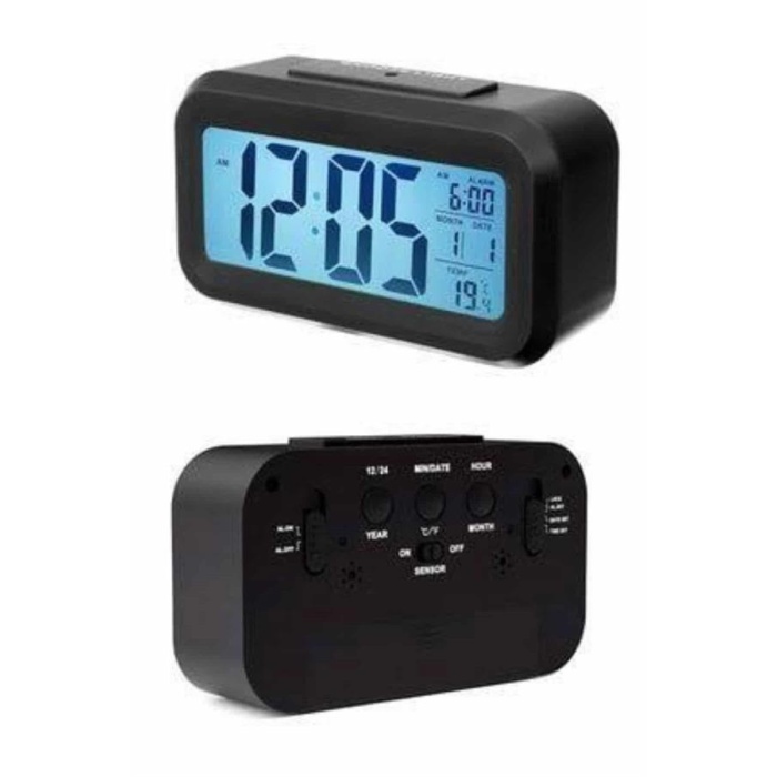 Dijital Masa Saati Takvim Çalar Saat Alarmlı Işıklı Led Ekran Pilli - Lisinya