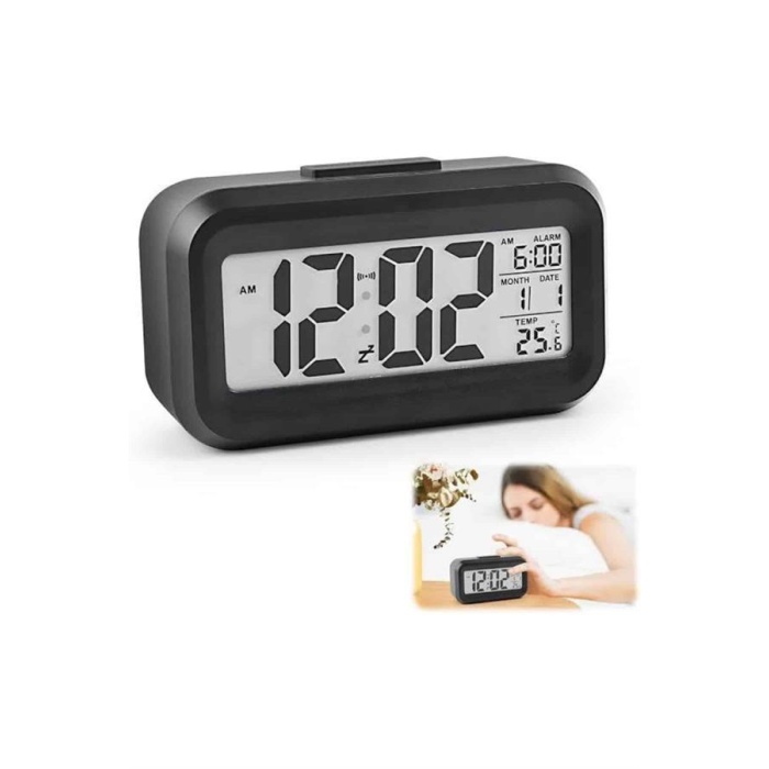 Dijital Işıklı Alarmlı Çalışma Masası Ekran Pilli Çalar Saat - Lisinya