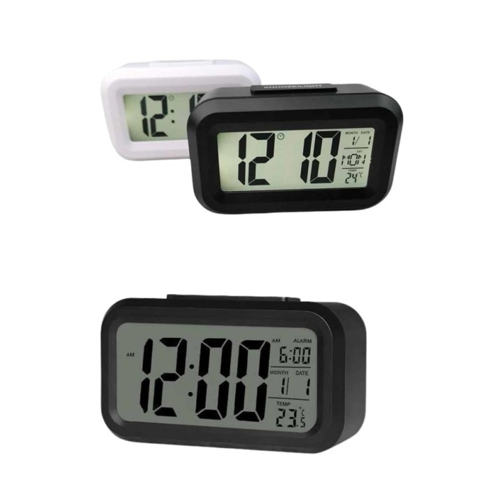Dijital Masa Saati Termometreli Takvim Çalar Saat Led Ekran Pilli - Lisinya