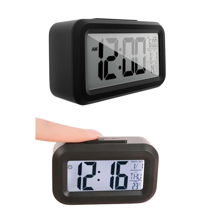 Gece Dijital Masa Saati Dijital Alarmlı Led Ekran Pilli Çalar Saat - Lisinya