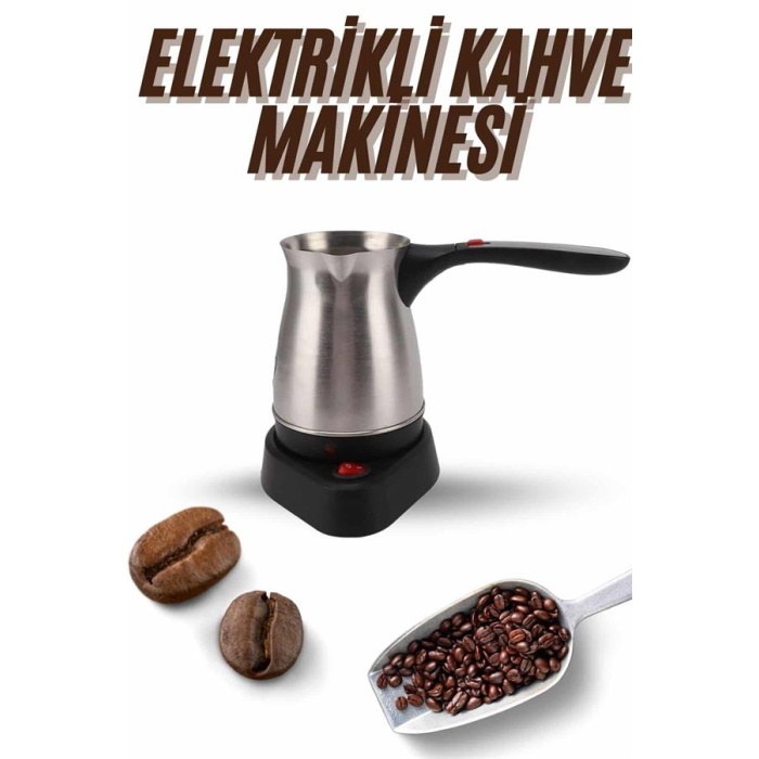 Elektrikli Cezve 800 Watt Paslanmaz Çelik Türk Kahve Makinesi Saplı - Lisinya