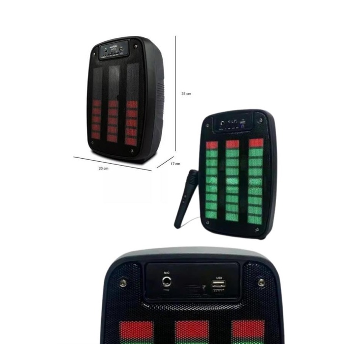 Bluetooth Hoparlör Taşınabilir Şarjlı Işıklı Büyük Boy Yüksek Ses Kaliteli - Lisinya