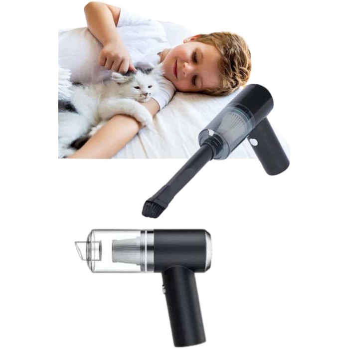 Oto Araç Ev Taşınabilir El Tipi Süpürge Mini Araç Süpürgesi Vakumlu - Lisinya