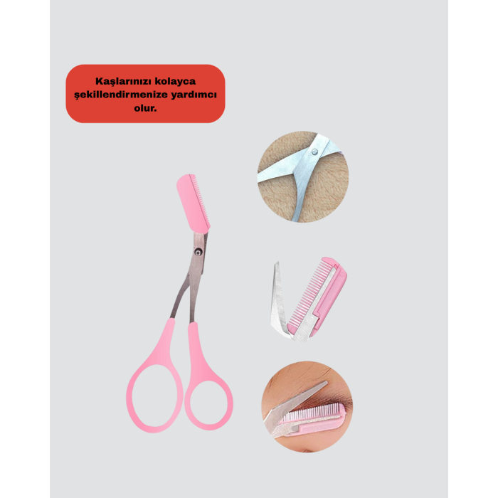 Profesyonel Taraklı Kaş Makası – Evde ve Salon Kullanımına Uygun - Lisinya