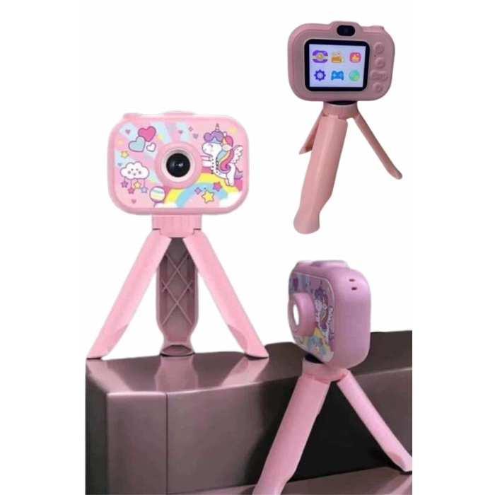 Çocuklara Özel Ayaklı Mini Fotoğraf Makinesi Dijital LCD Ekran - Lisinya