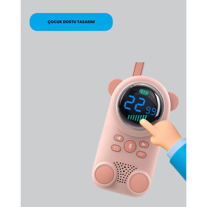 Uzun Menzilli Bebek Telsizi – VOX Modlu, Renkli LCD Ekranlı - Lisinya