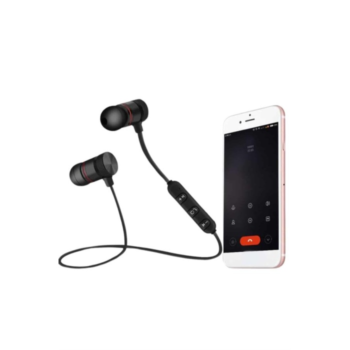Sports Mıknatıslı Siyah Bluetooth Kulaklık Kablolu Uzun Pil Ömrü - Lisinya