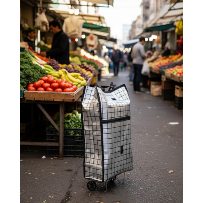 Ağır Yük Taşımaya Uygun Tekerlekli Market ve Pazar Çantası - Lisinya