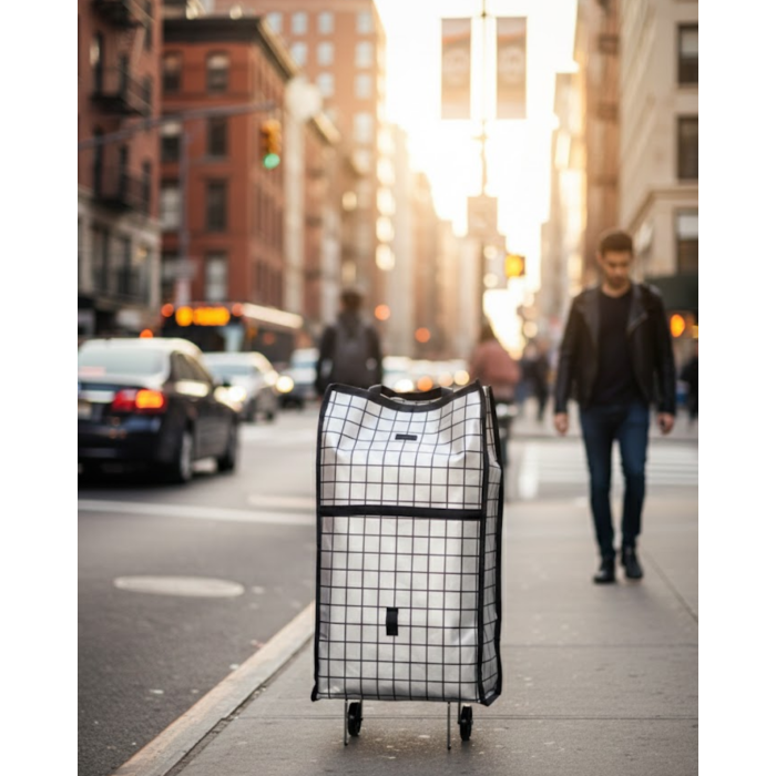 Katlanabilir Yapılı Çok Amaçlı Tekerlekli Alışveriş Çantası - Lisinya