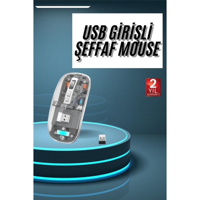 Kablosuz Mouse Fare Şarjlı Bluetooth Wireless Çift Modlu Sessiz - Lisinya