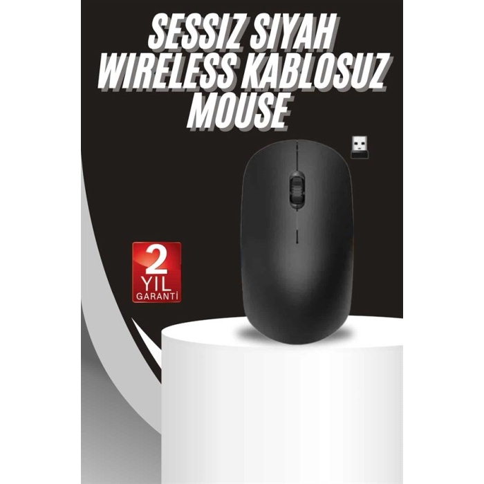 Ergonomik Tasarım Kablosuz Siyah Mouse Hassas Uzun Ömürlü - Lisinya