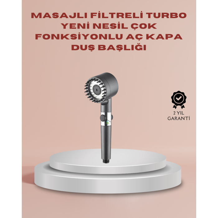 Filtreli Masaj Özellikli Duş Başlığı Aç Kapa Tuşlu - Lisinya