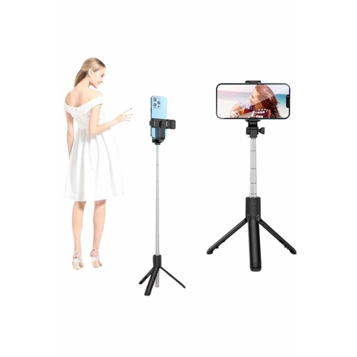 Selfie Çubuğu Tripod Bluetooth Kumandalı Selfie Çubuğu Telefon Tutucu - Lisinya