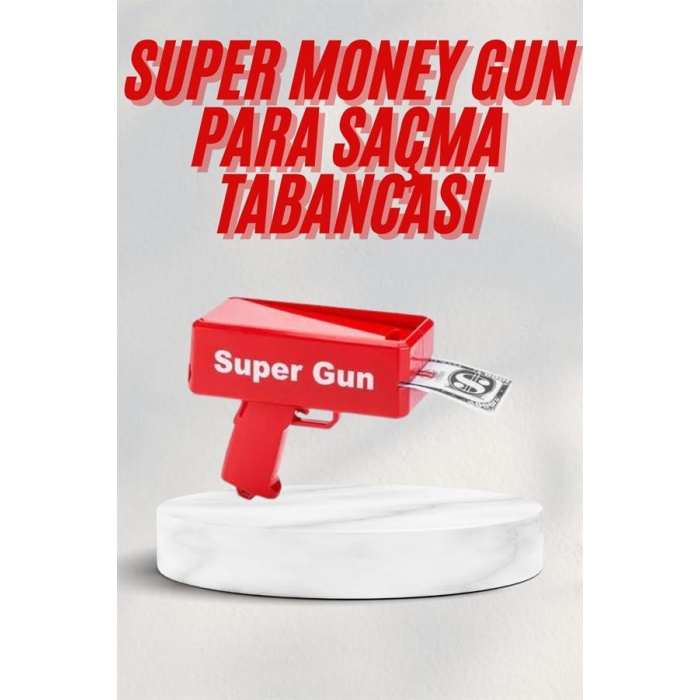 Kırmızı Parti Oyuncağı Para Saçma Fırlatma Tabancası Makinesi Super Money - Lisinya