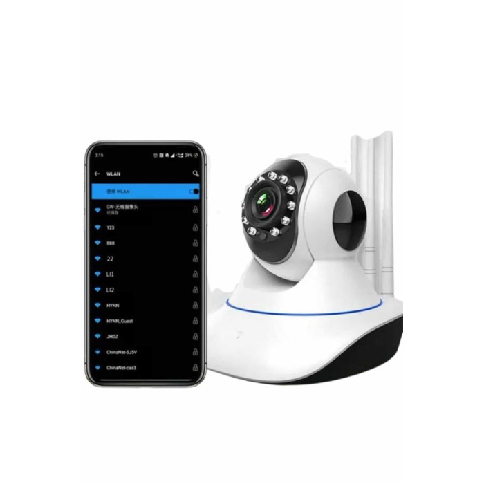 Akıllı Gece Görüşlü Sensörlü Wifi Kamera Telefondan Takip Edilebilir - Lisinya